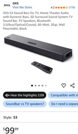 OXS S3 HOME AUDIO SOUNDBAR