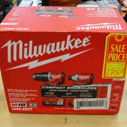 MILWAUKEE 3692-22CT M18 COMPACT BRUSHLESS 2-TOOL KIT 