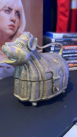 Antique Brass Indian Made Chest/jewelry Box