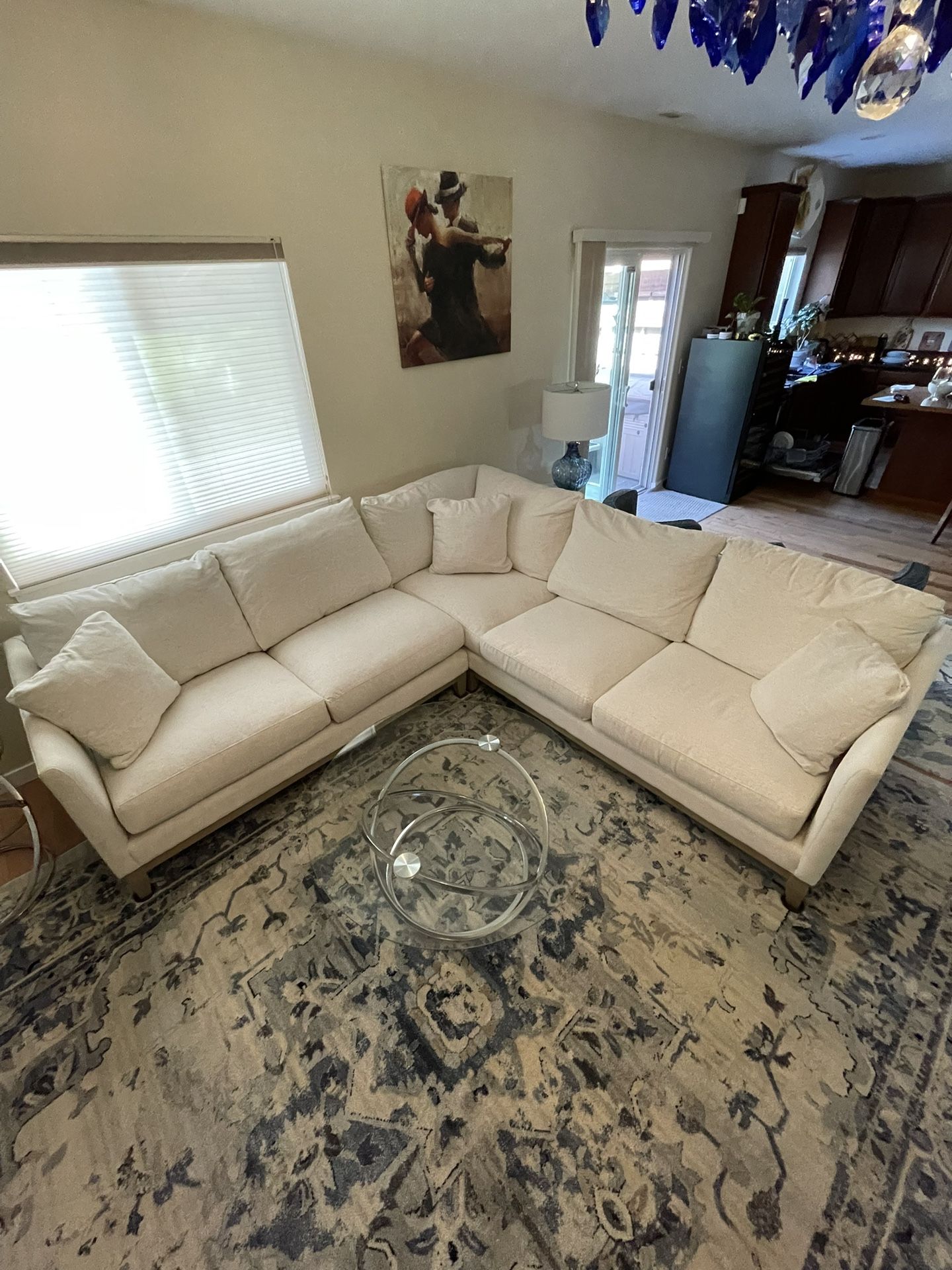 HUGE DISCOUNT! Macy's Furniture Charlett 2-Pc. Fabric Sectional - Snow White