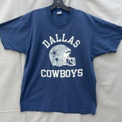 Vintage 80s Champion Dallas Cowboys T Shirt Men's Sz XL Single Stitch USA Blue