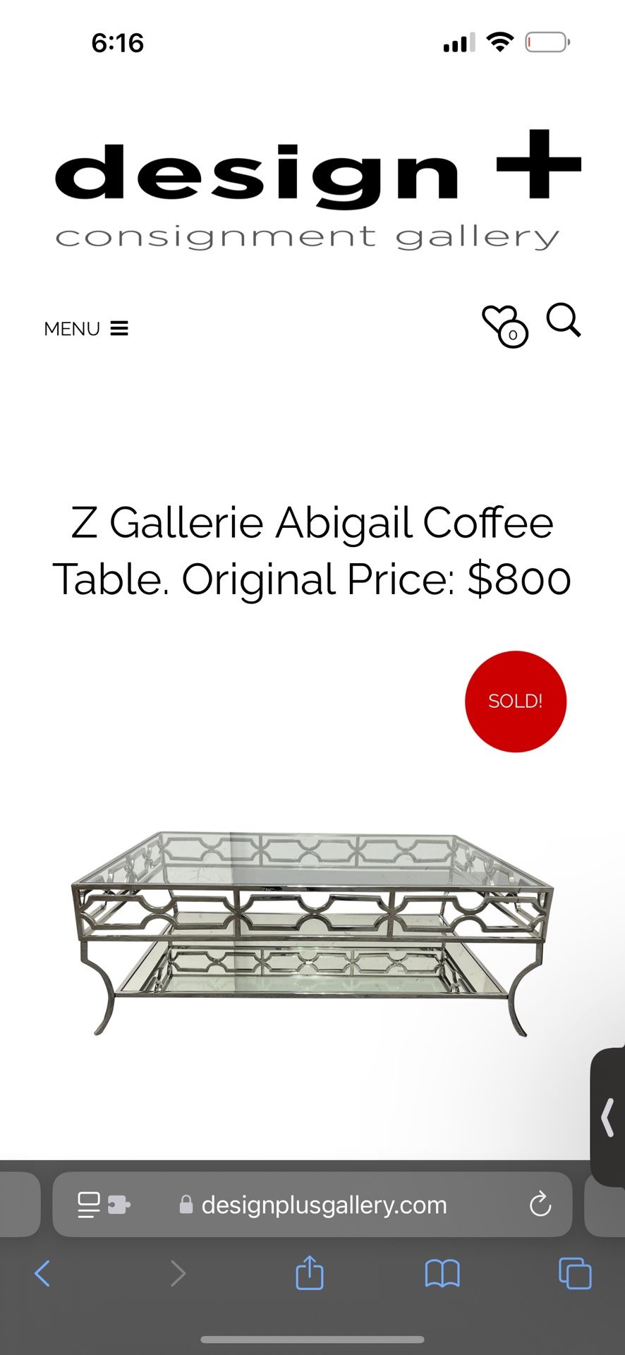 ZGallerie Abigail, Coffee And End Table