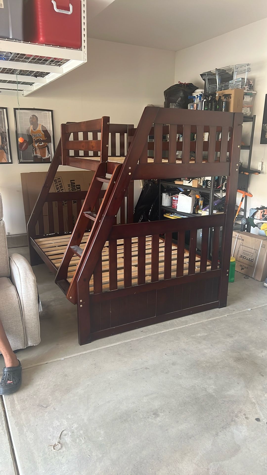 Wood Bunk Bed With Full Bottom And Dresser