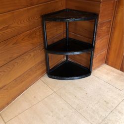 CORNER SHELF//  Height 24 1/2” W 18” Depth  13 1/2”