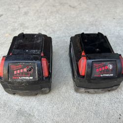2 Milwaukee Batteries 