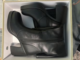 high heel leather boots