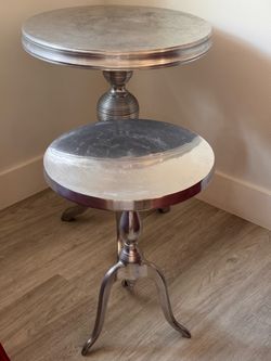 2 Round Aluminum Accent Table
