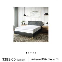 Vibe Gel Memory Foam 12-Inch Queen Mattress With Bed Frame