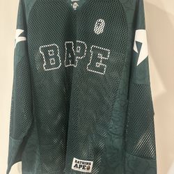  BAPE Men's LINE CAMO MULTI LOGO RELAXED FIT FOOTBALL JERSEY