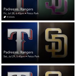 Padres Rangers Section 127 And 133 July 29 July 30