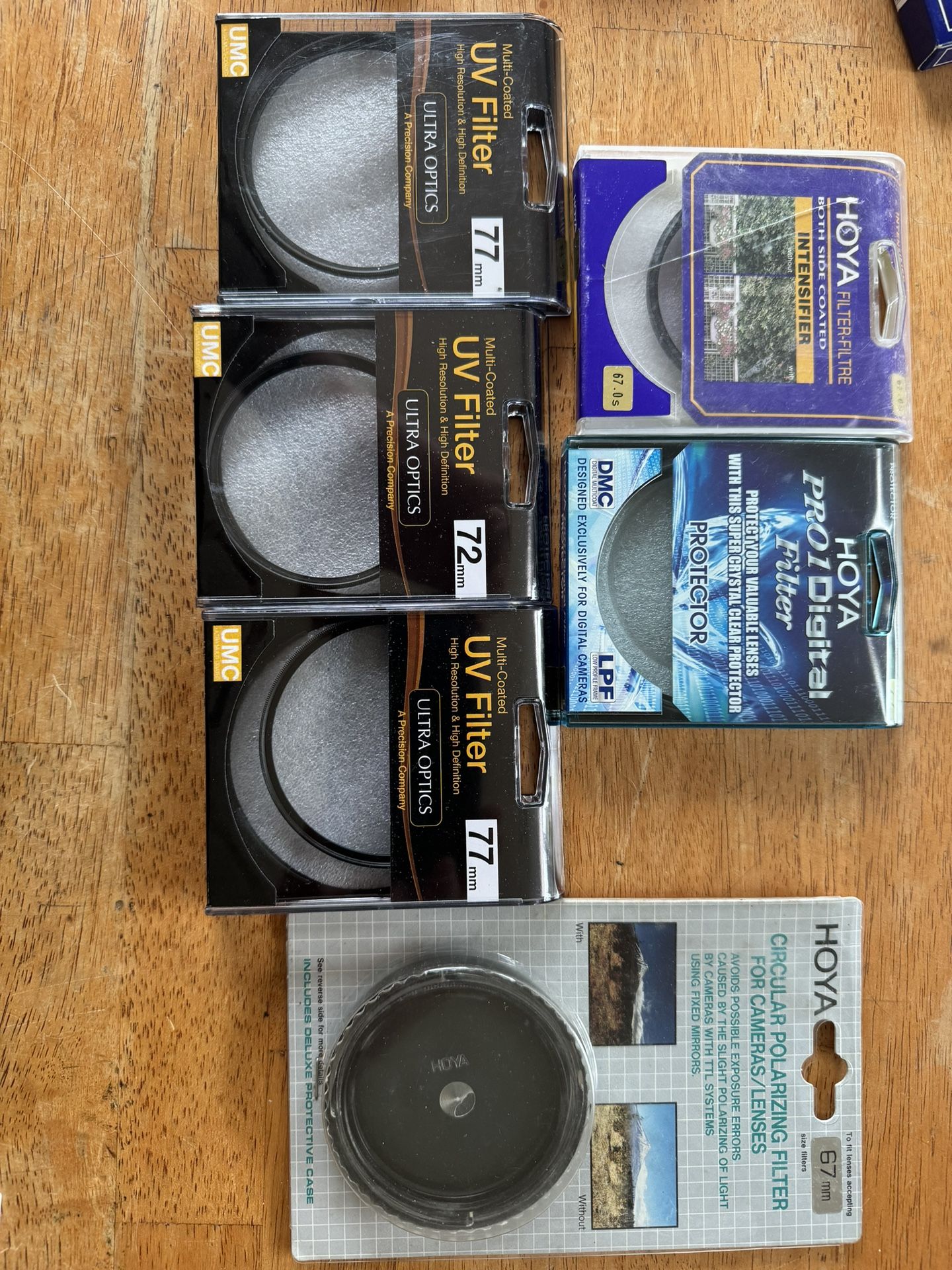 77, 72, And 67mm Camera Lens Filters All Lenses Are Mint. No Scratches.