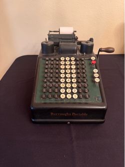 Burroughs Portable Hand-Crank Adding Machine