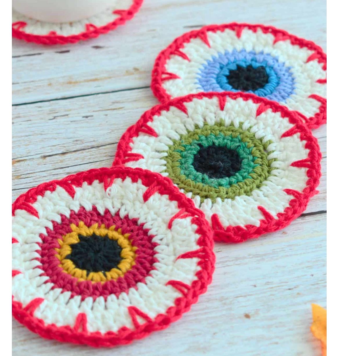 Halloween Beginner Crochet Eyeball Coaster Kit