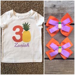 Pineapple shirt and matching bows
