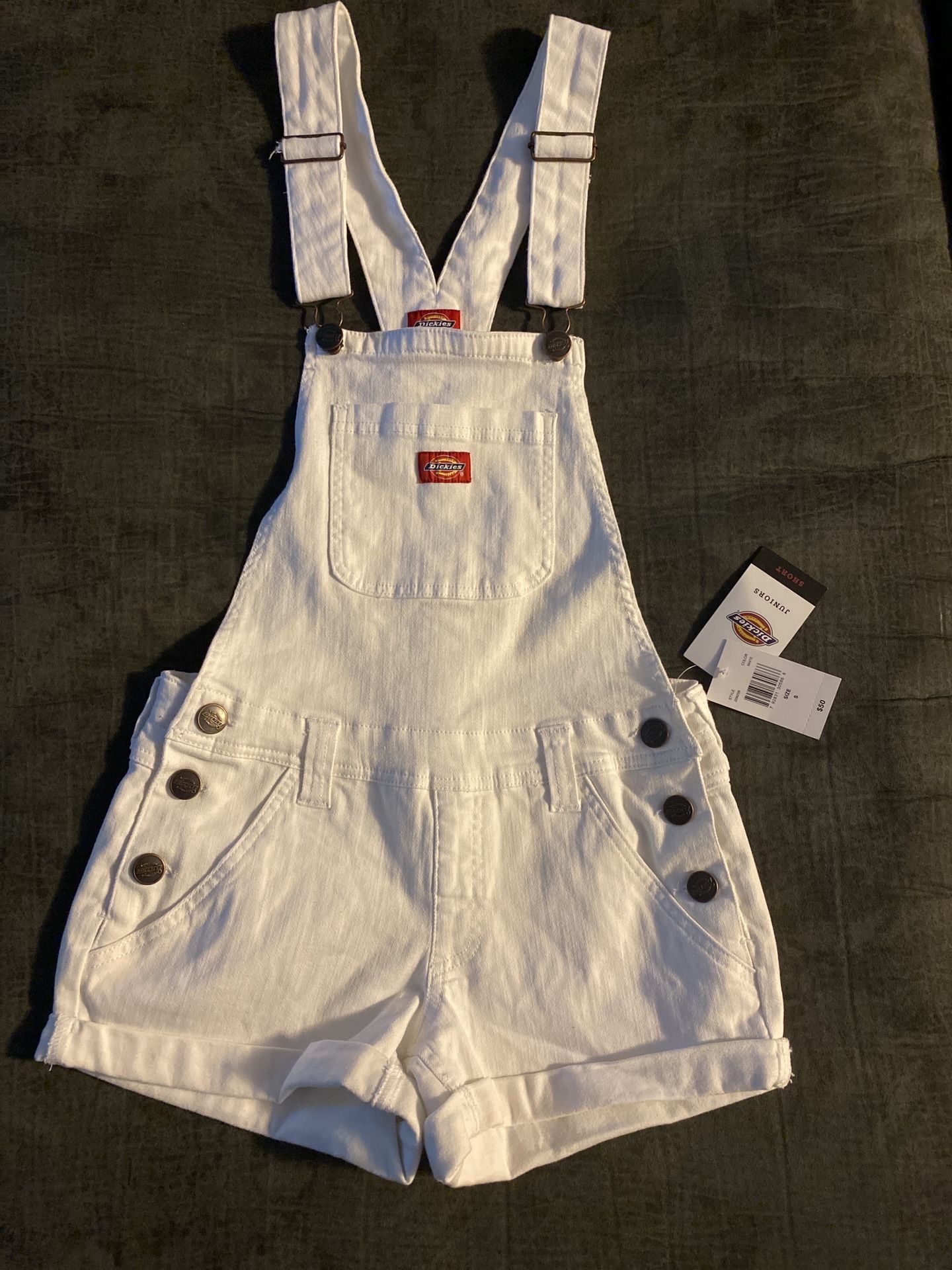 Dickies White Short Overalls size small