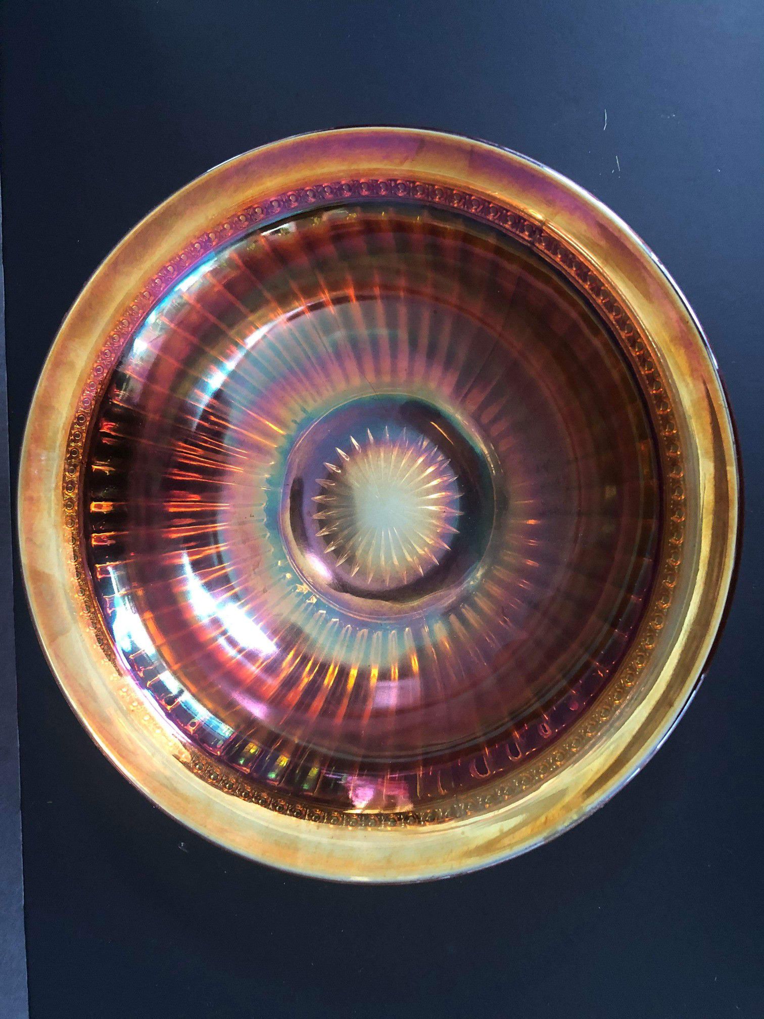 Imperial Glass Optic and Buttons Bowl