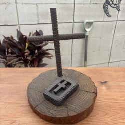 Handmade Rustic Cross With Bible