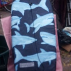 Boogie Body Boards with Leash Vintage Shark Blue Display 

