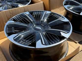 4x 2025 2026 Cadillac Escalade IQ OEM 24" BLACK Wheels Rims 94102 TPMS 8x6.5 Hummer EV