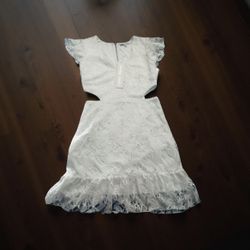 Ivory V Neck Mini Dress