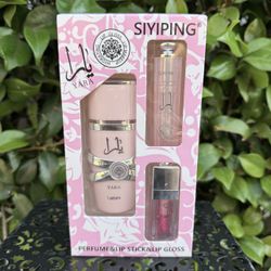 Yara Perfume, Lipstick, and Lip Gloss Gift Set