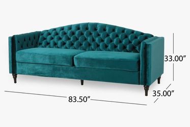 Money green velvet couch
