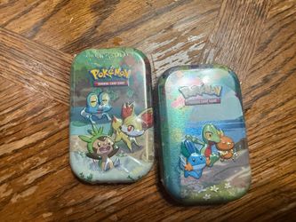 Pokemon tin boxes.