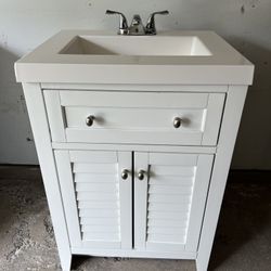White Bathroom Vanity 24”