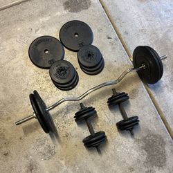 270lbs Weight / Curl bar / Dumbbells 