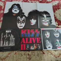 Three Kiss Record Albums 
