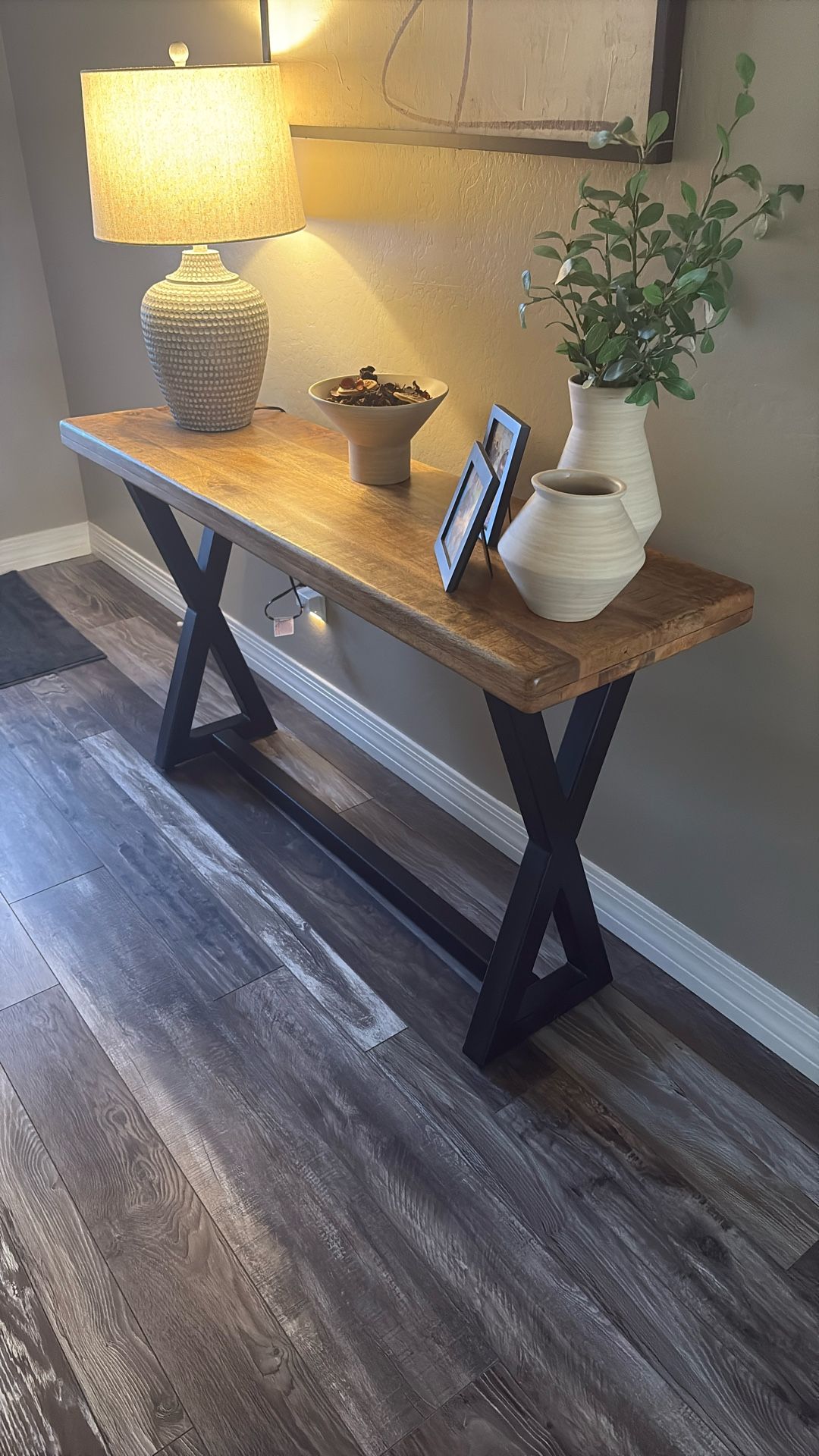 Solid Mango Wood Console/sofa Table And End Tables