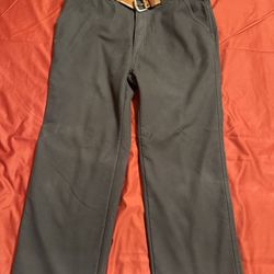 Coleman Men’s Fleece Lined Canvas Work Pants And Leather Belt. Size 36 Waist By 32 Length.