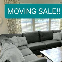 Gray Sectional Couch Sofa With Chaise