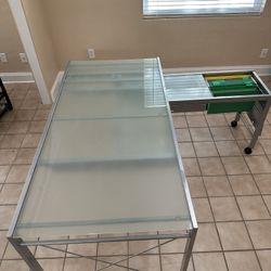 Full-size Frosted Glass Desk Great for Home or Office