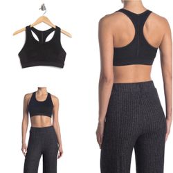 Splendid Suede & Jersey Racerback Sports Bra