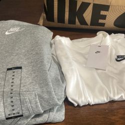 Nike Sweater Kids Size M And A Nike White Long Sleep T.shirt  Size S