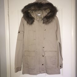 NEW CABI Tan Nanook Hoodied Jacket Without Fur Size Xs