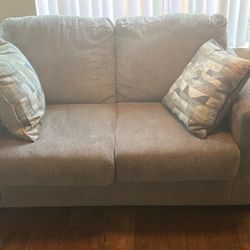 Luxury  Wood Fabric Sofa 2 Seater Barely Used 