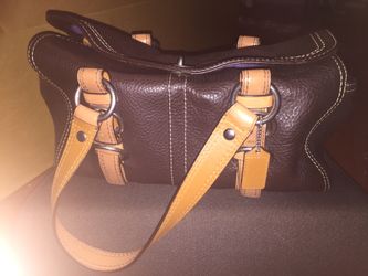 Coach leather handbag free wallet