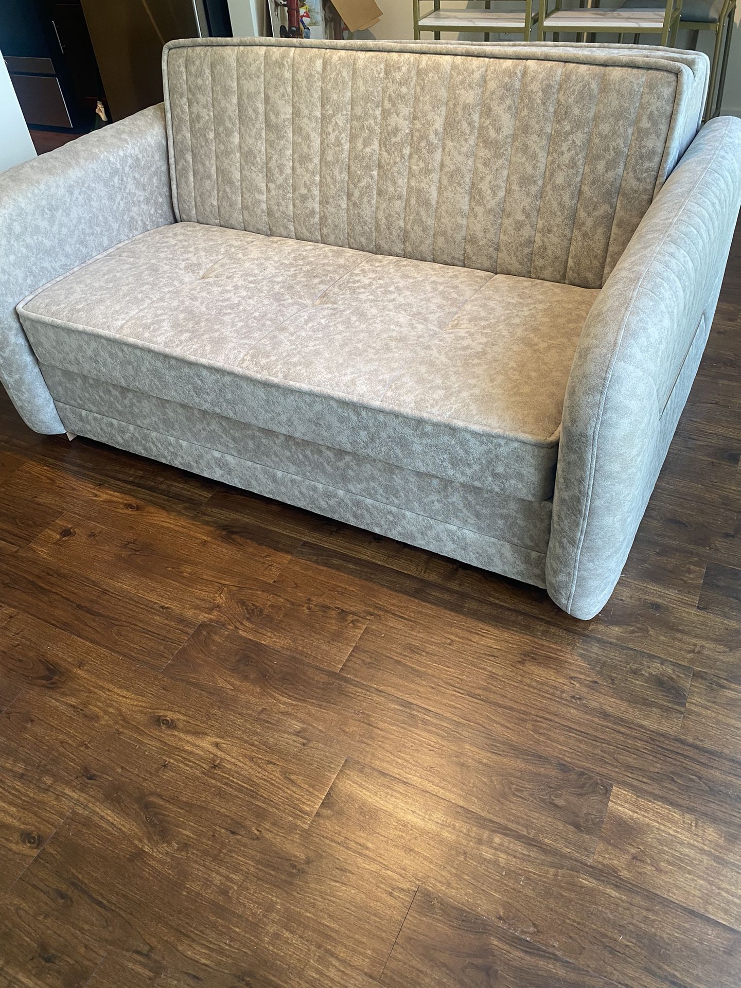 Love Seat Full-size Sofa bed With Storage (Beige/light Brown)