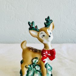 Vintage lefton Christmas reindeer salt shaker figurine