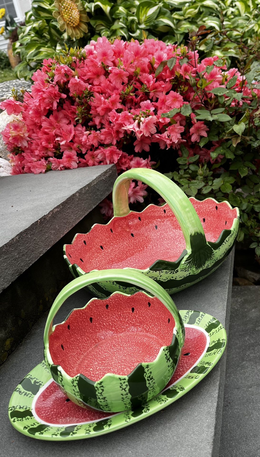 Ceramic Watermelon Serving Set - Set of 3