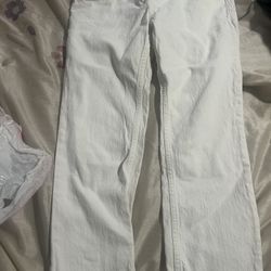Abercrombie & Fitch White Ankle Straight Jeans - Size 27
