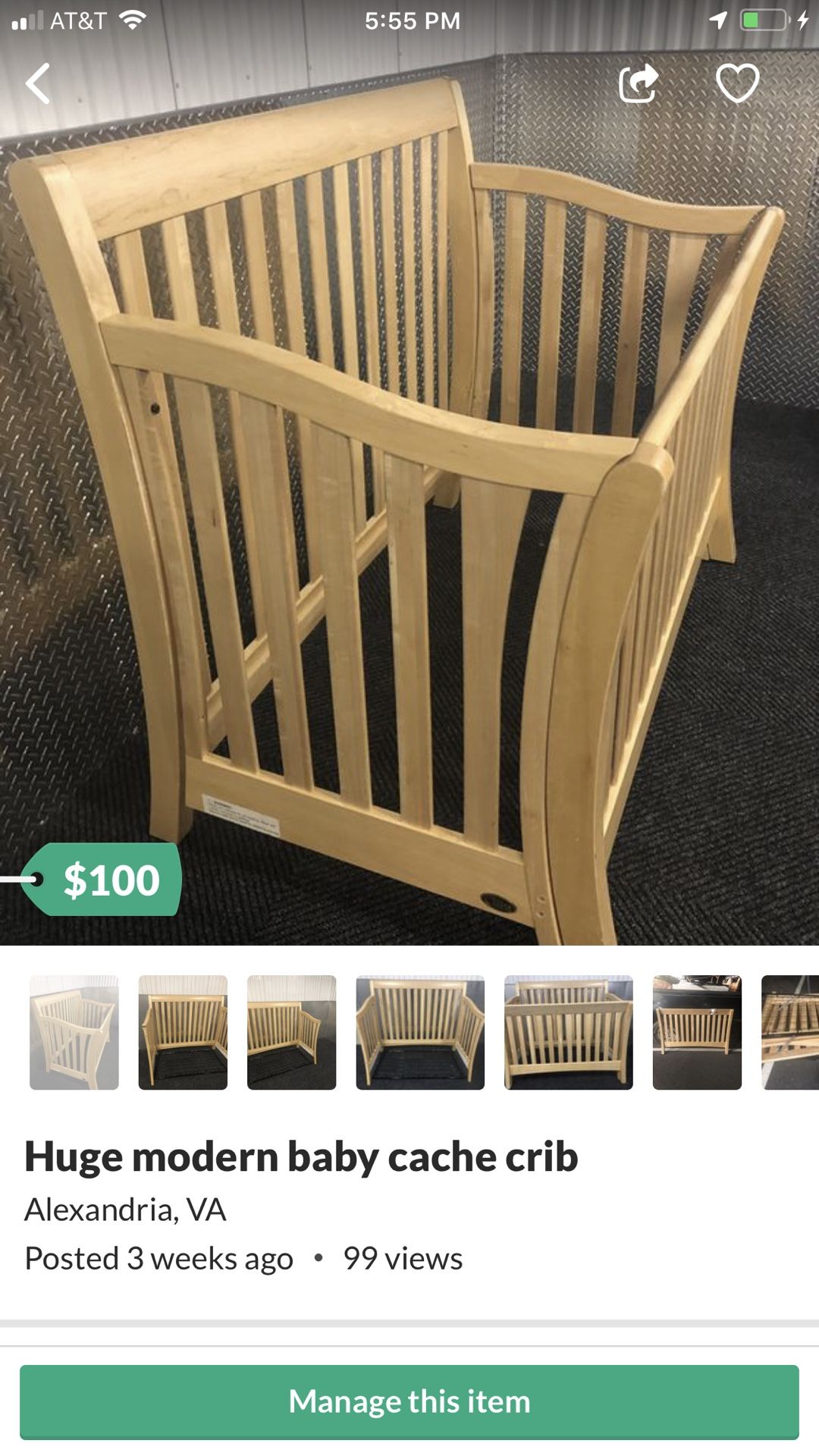 Baby crib by baby Cache. High end was over 500$