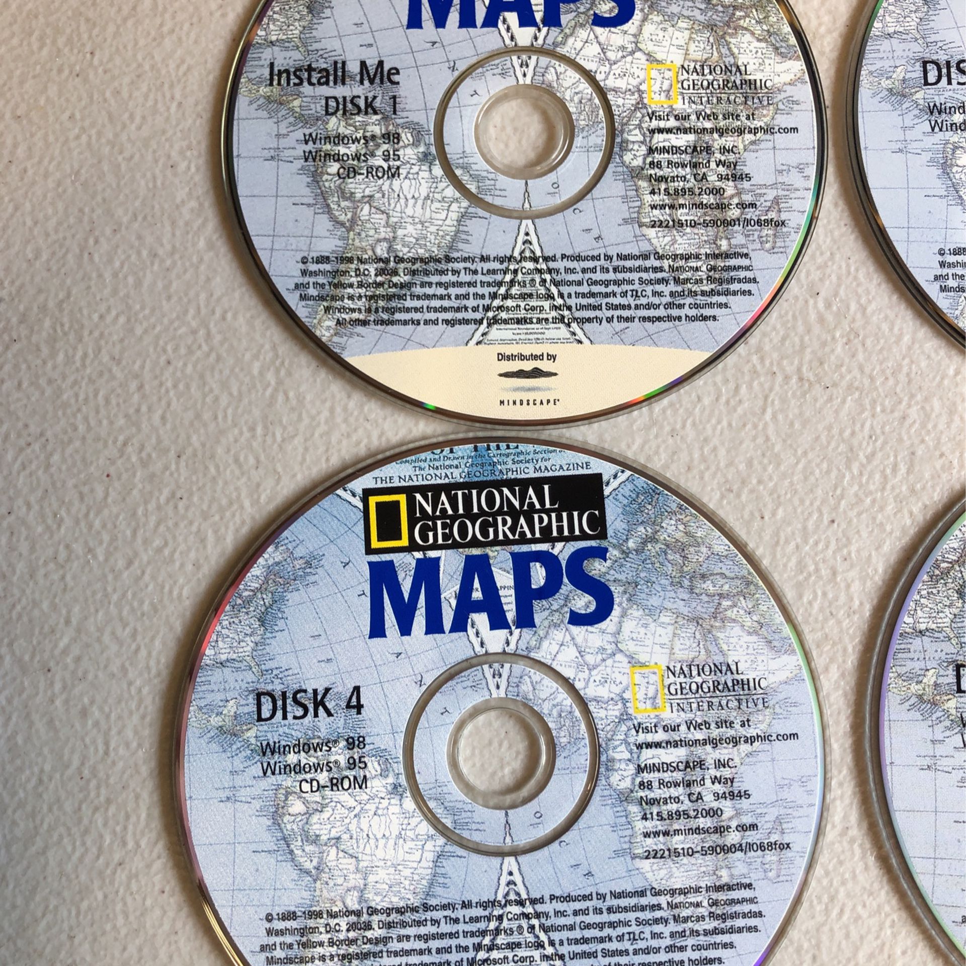 National Geographic Maps CD-ROM Set (8) With Case