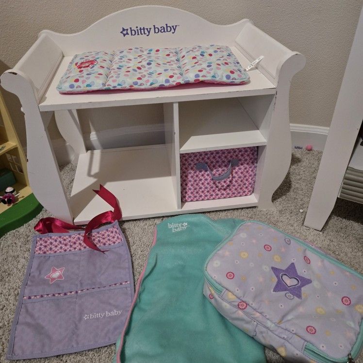 American Girl Bittybaby Wooden Changing Station