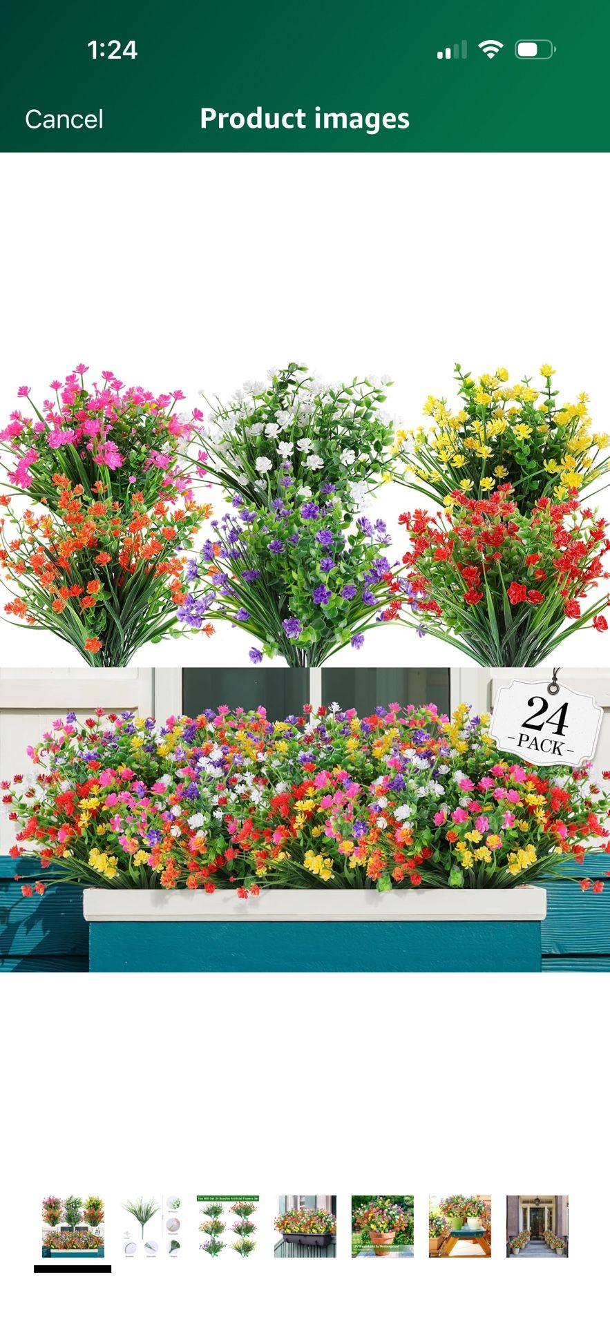AGIRL 24 Bundles Artificial Flowers Outdoor,No Fade Fake Plastic Flowers Faux Plants for Decoration Hanging Planters Indoor Outside Garden Porch Windo
