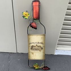 Metal Wine Bottle Wall Decoration Very Good Condition