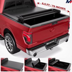 New in a sealed box 4-Fold 6.5FT Soft Truck Bed Tonneau Cover for 2004-2008 Ford F-150 F150 On Top also compatible with CHEVROLET/GME SILVERADO/SIERRA