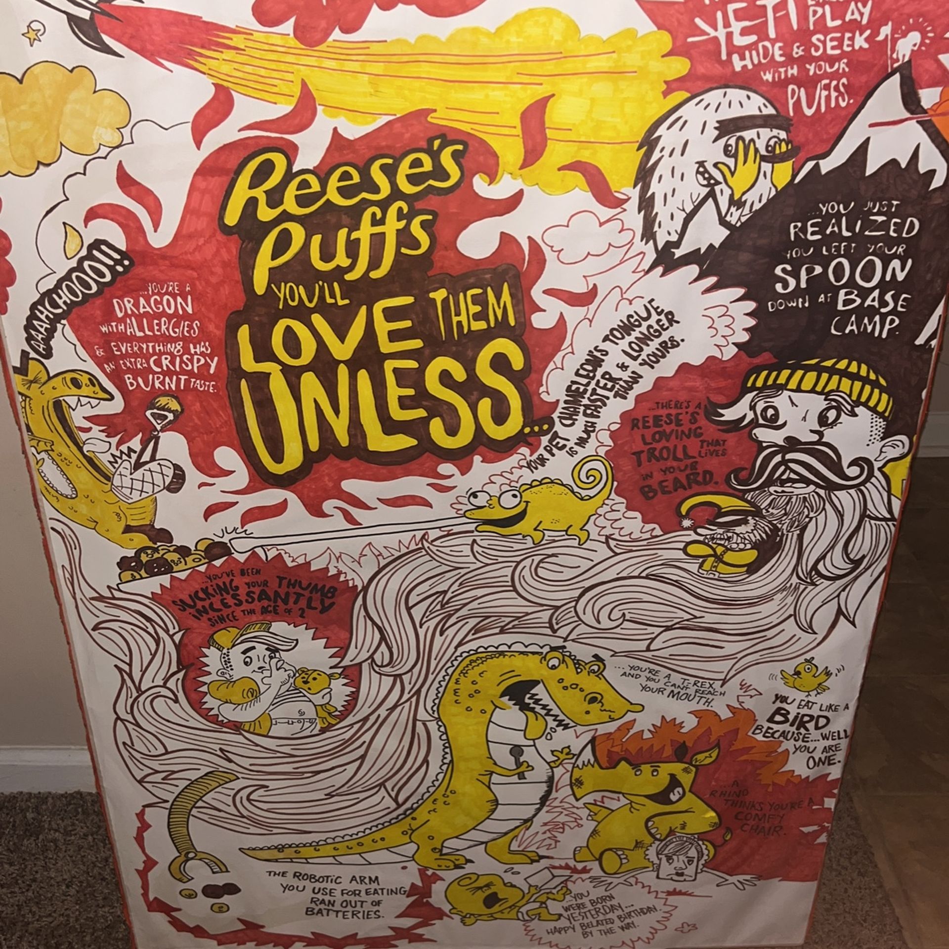 Giant Reese’s Puffs Cereal Box